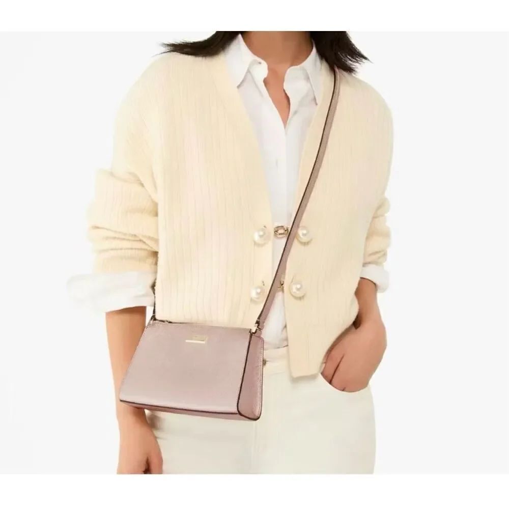 Kate Spade Kenzie Limited Edition Rose Gold Metallic Small Crossbody NEW